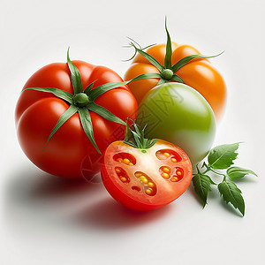 白色背景上的西红柿组合照片图片