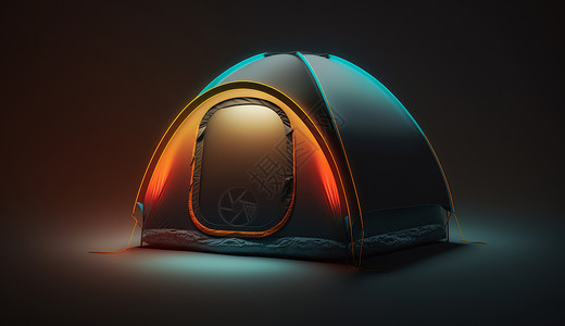 有质感的露营帐篷3D背景图片