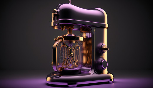 紫色金属质感榨汁机图片