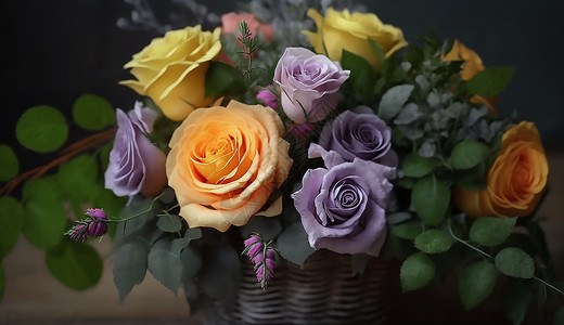花瓶里鲜艳的花朵背景图片