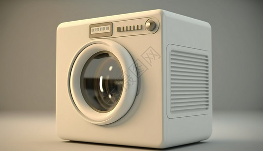 特写电子产品三维造型洗衣机插画