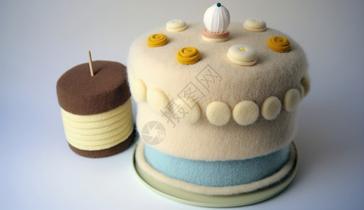 手工羊毛毡蛋糕背景图片