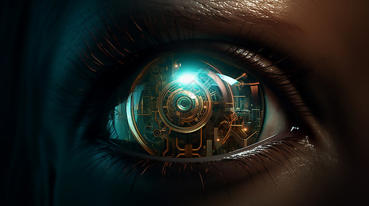 科技眼球科技眼睛眼球插画