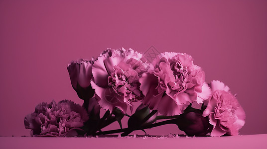 紫色康乃馨植物花朵插画