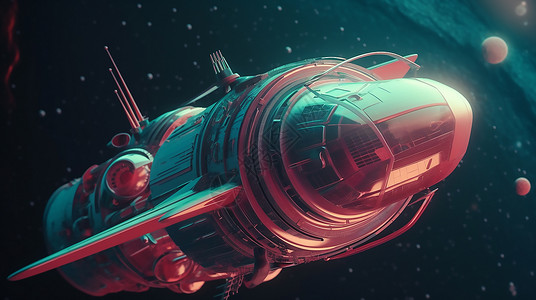 太空战舰模型飞船插画