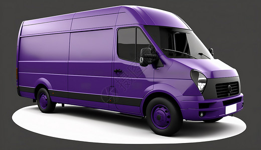 紫色的面包车图片