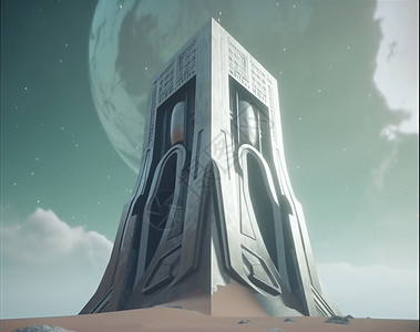 沙漠发射塔背景图片