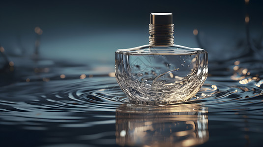 透明护肤品玻璃瓶水面透明香水设计图片