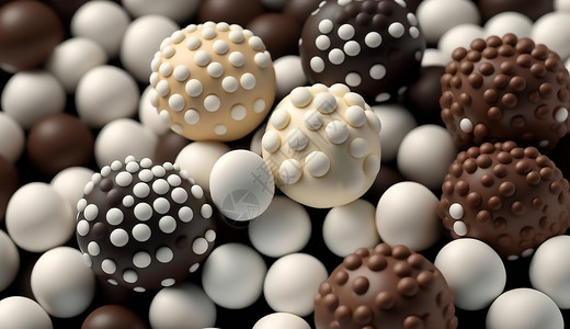 白松露菌白巧克力和黑巧克力背景