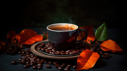高级高端咖啡豆咖啡商业背景图片