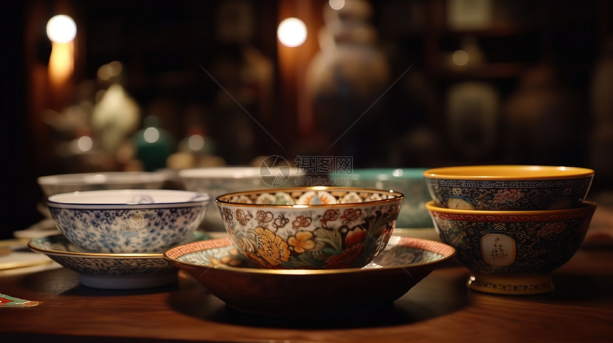 精致的陶瓷餐具图片