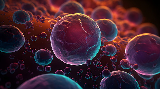 病变细胞斑斓的细菌插画
