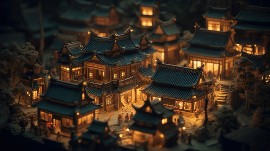 中式街道建筑图片