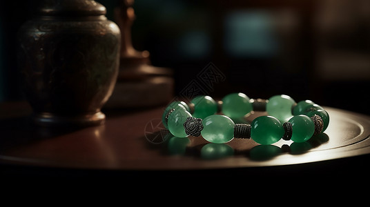 翡翠绿色珠宝首饰高清图片