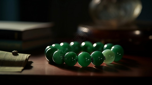 绿色翡翠珠宝首饰背景图片