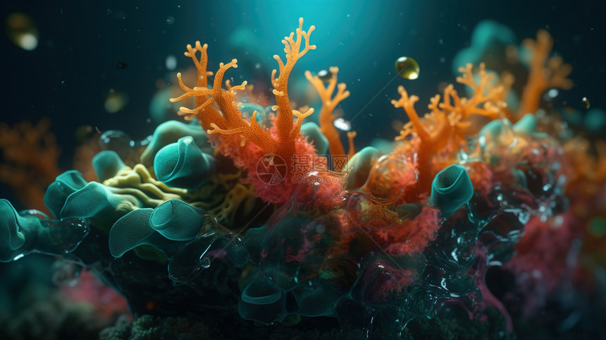 海底珊瑚微观图片