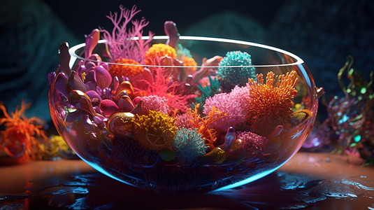 粉色礁石粉色的海底生物插画