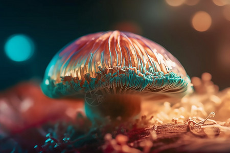 梦幻炫彩的蘑菇背景图片