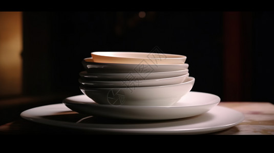 简约陶瓷餐具背景图片