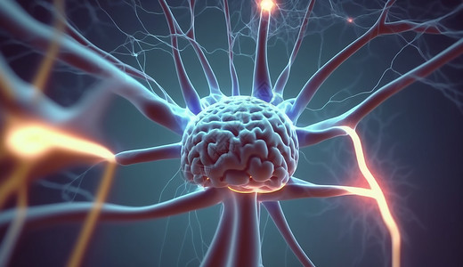 科技大脑神经元图片