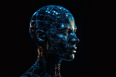 机械线条未来科技AI人工智能插画
