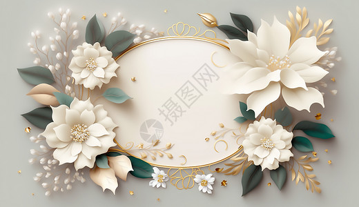 卡盟装饰素材漂亮的花框插画