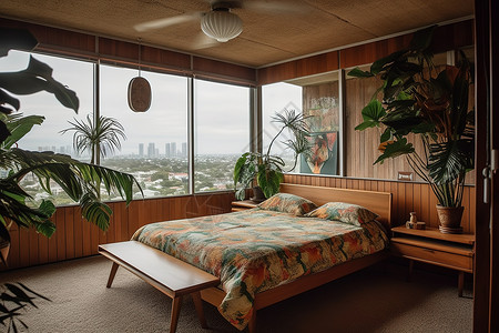 复古摩登热带澳式卧室图片