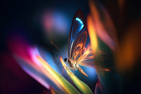 美丽的彩虹色蝴蝶图片