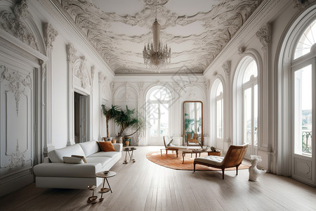 浮雕白线纹家具欧式浮雕风格的家居设计背景
