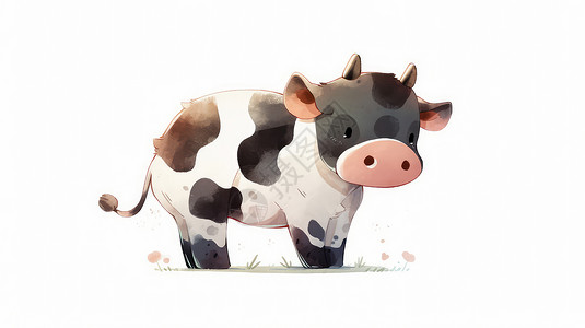 可爱的卡通小奶牛背景图片