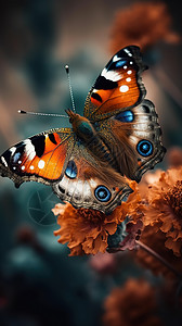 早晨彩色蝴蝶昆虫动物世界特写高清图片