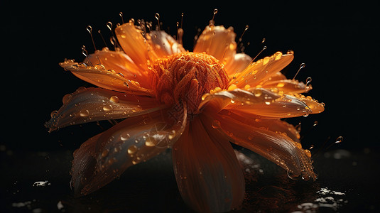 菊花露水漂亮的大朵菊花设计图片