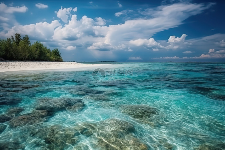 夏日海边度假风景图片