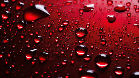 厨房表面红色和透明的水滴插画