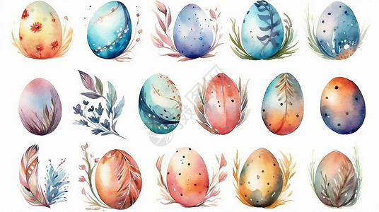 复活节彩蛋插画背景图片