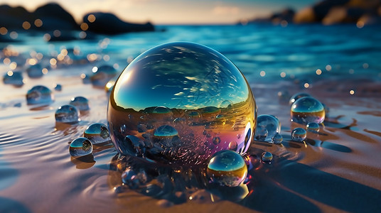 抽象的海边的水珠背景图片