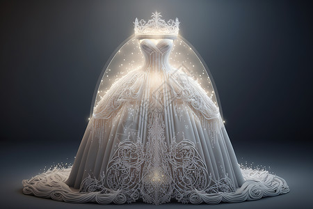 婚庆创意创意裙婚纱3D插画
