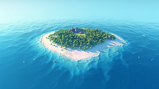 热带海洋中的孤岛图片