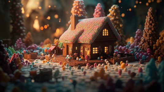彩色糖果小房子图片