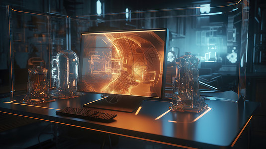 科幻电脑桌背景图片