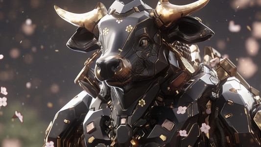 牛穿着酷酷的盔甲图片