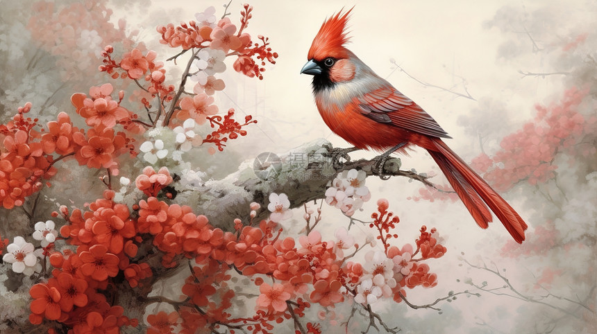 中国传统工笔花鸟图片