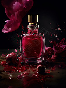 高端红色香水瓶背景图片