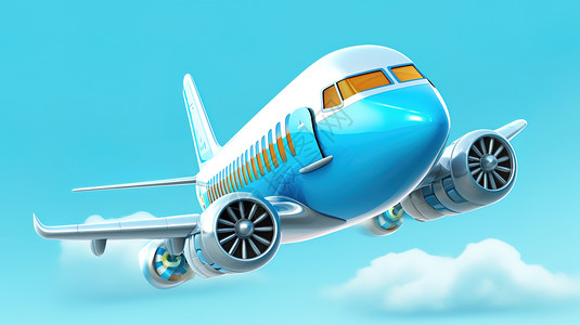 3D飞机卡通民航飞机插画插画