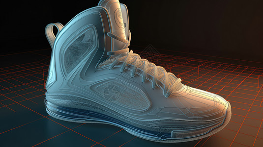 篮球装备篮球鞋3D模型插画