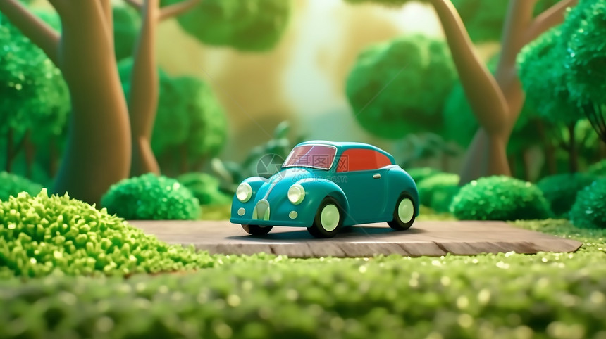 绿色的玩具小汽车图片