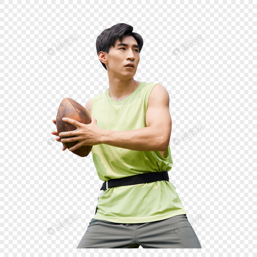 男青年玩腰旗橄榄球图片