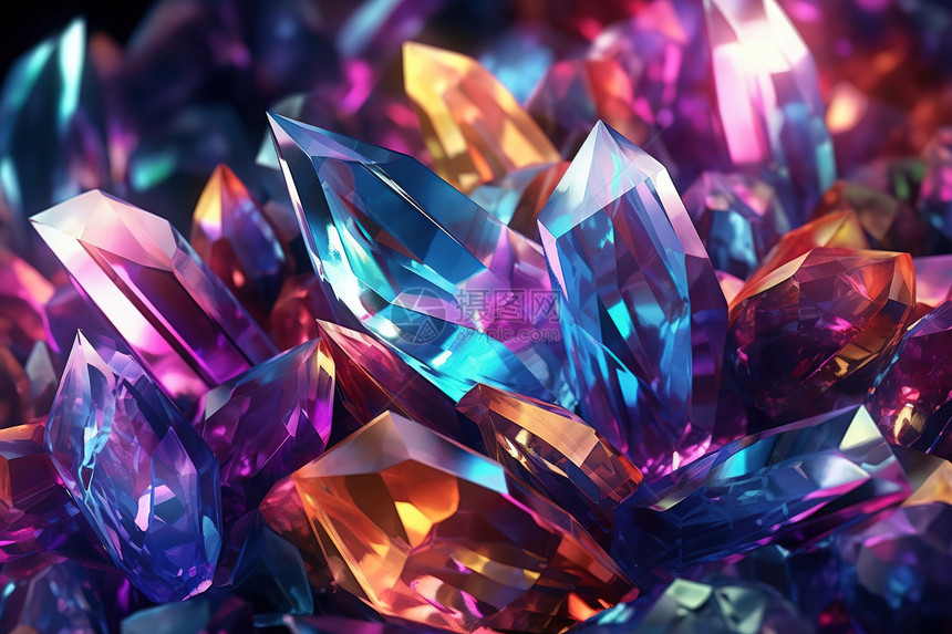 色泽光亮的紫水晶宝石艺术品图片