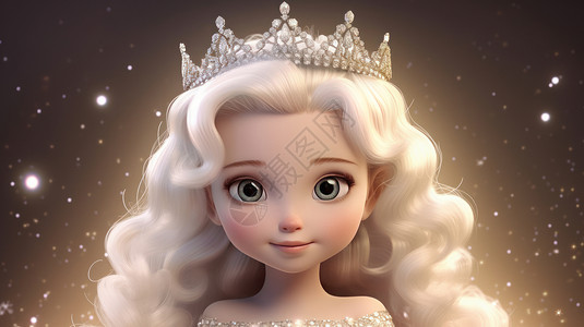 金发戴皇冠的可爱的小公主图片