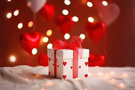 浪漫的情人节波点礼物盒高清图片